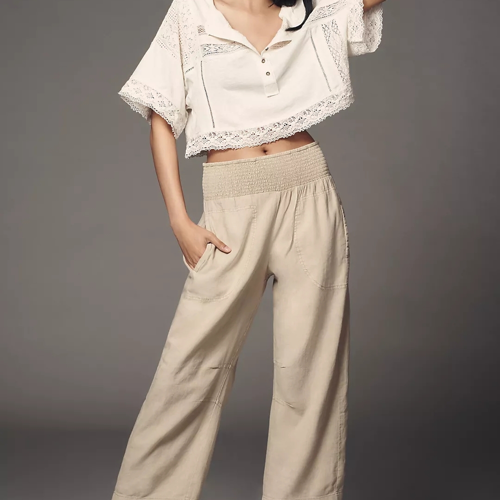 Anthropologie Pilcro Reece Linen Pull-on Pants ST NWOT